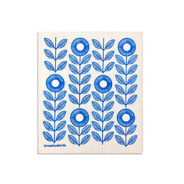 Swedish Dish Cloth - Blue Botanical
