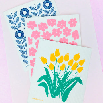 Dish Cloths Set - Flowers